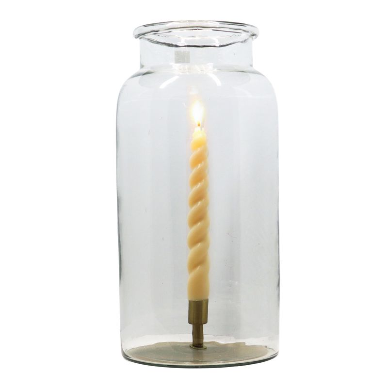 Clear Glass Jar/Candlestick Holder