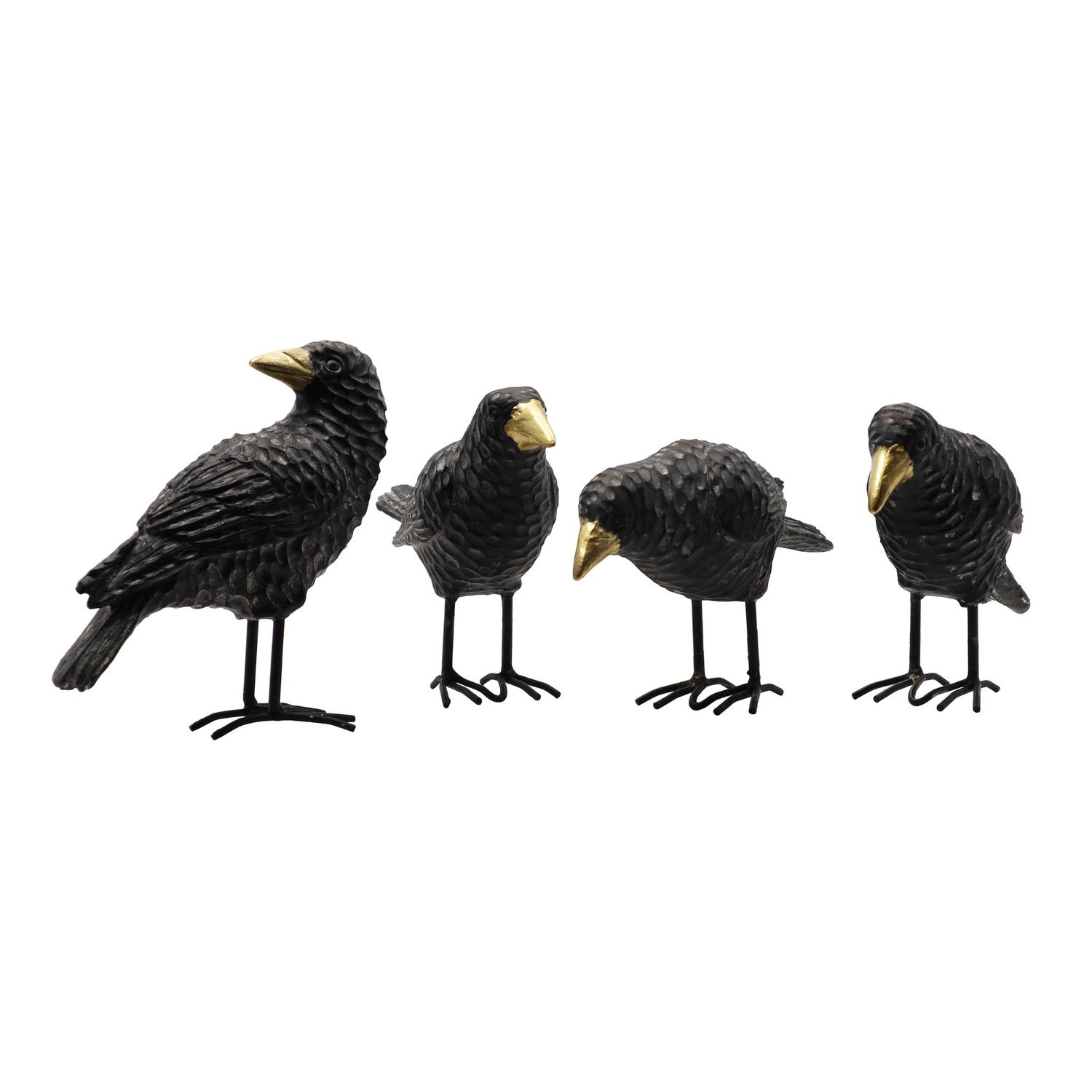 Black Crows with Gold Beaks Figures