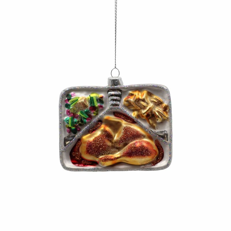 TV dinner - Glass Ornament