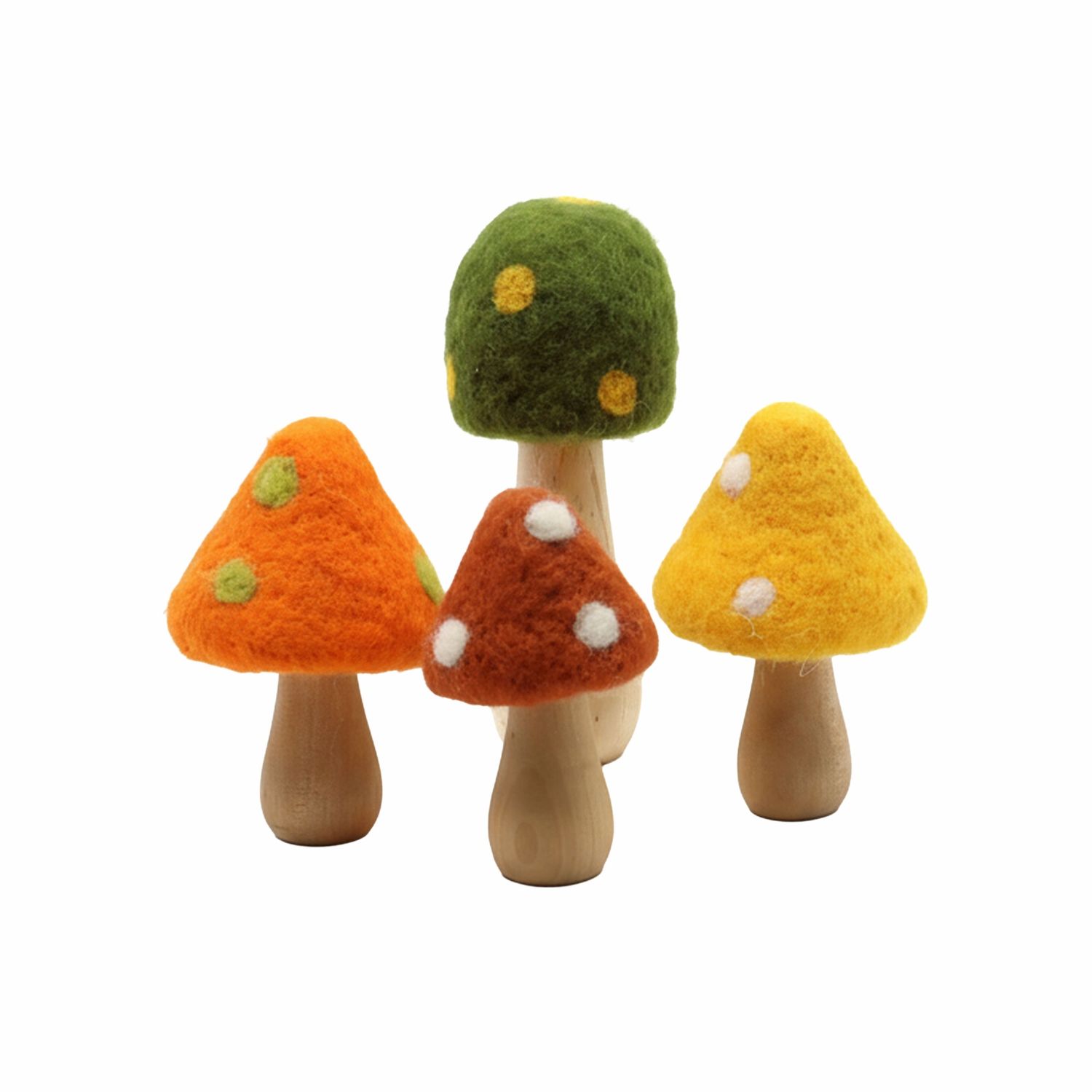 Standing Wool Felt Mushrooms - Assortment