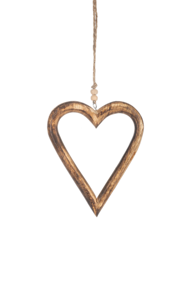 Wood Heart Cut-Out Ornament - 2 Sizes, Size: small