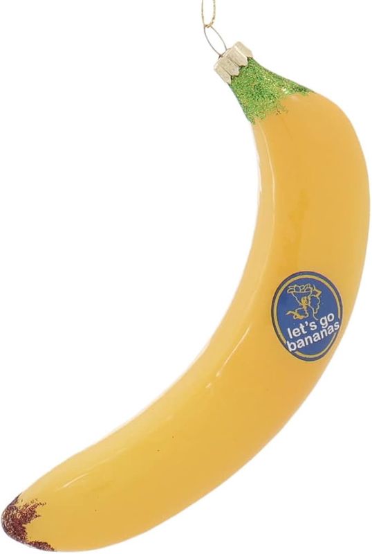 Ornament Glass Banana Lets Go Bananas
