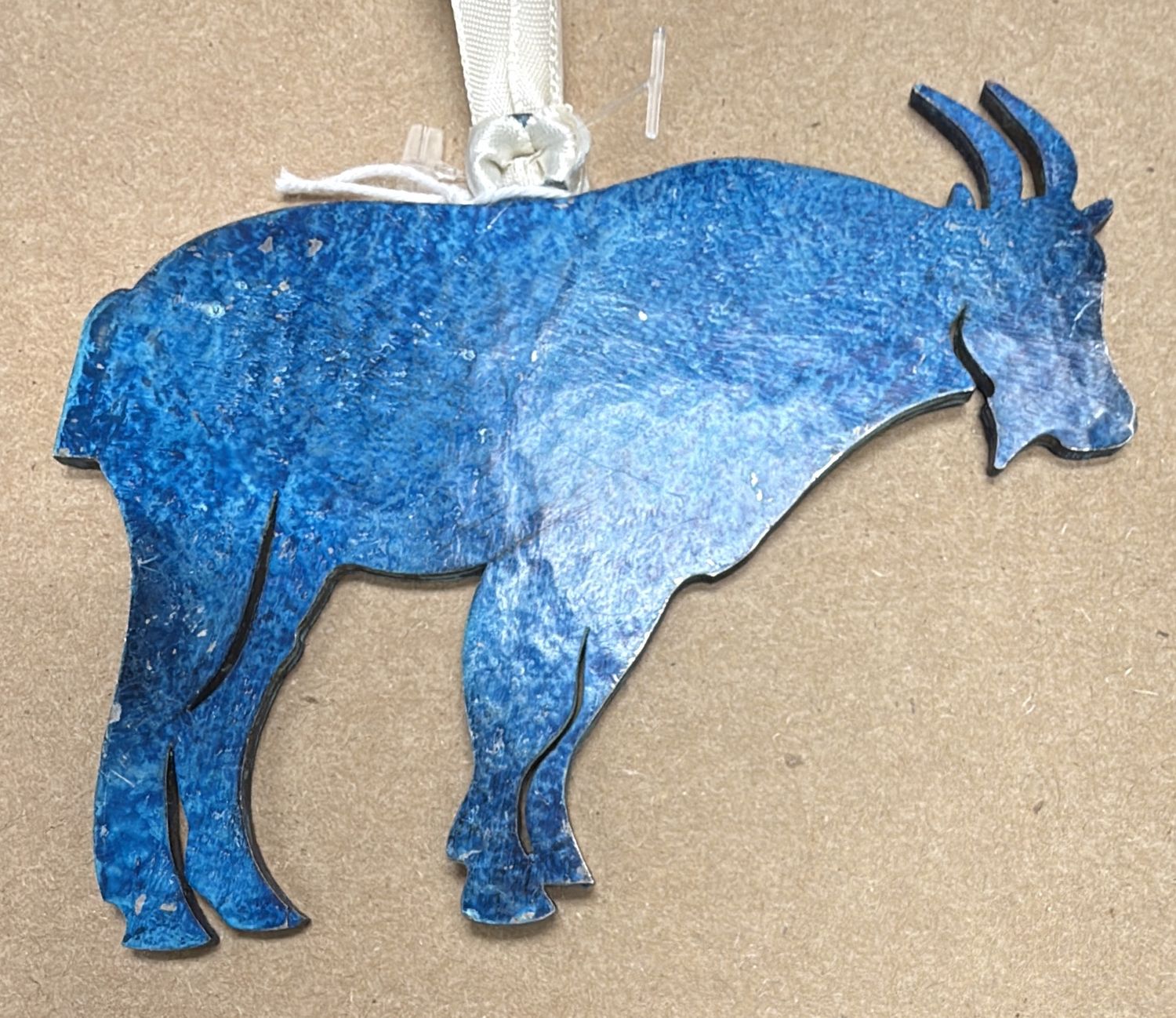 Hammered Metal Ornament - Mountain Goat