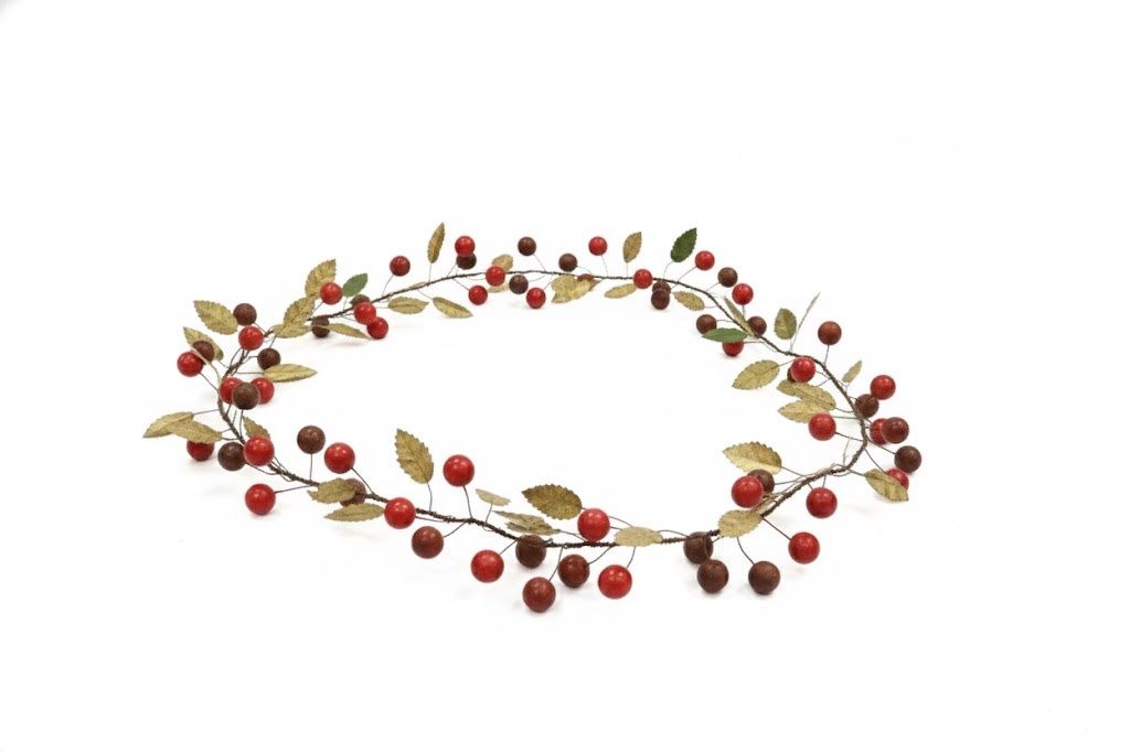 Red Berries Garland - Metal