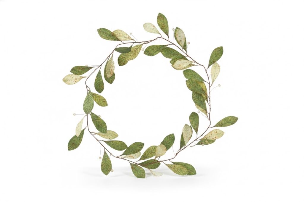 Green Leaves Heavy Garland - Metal