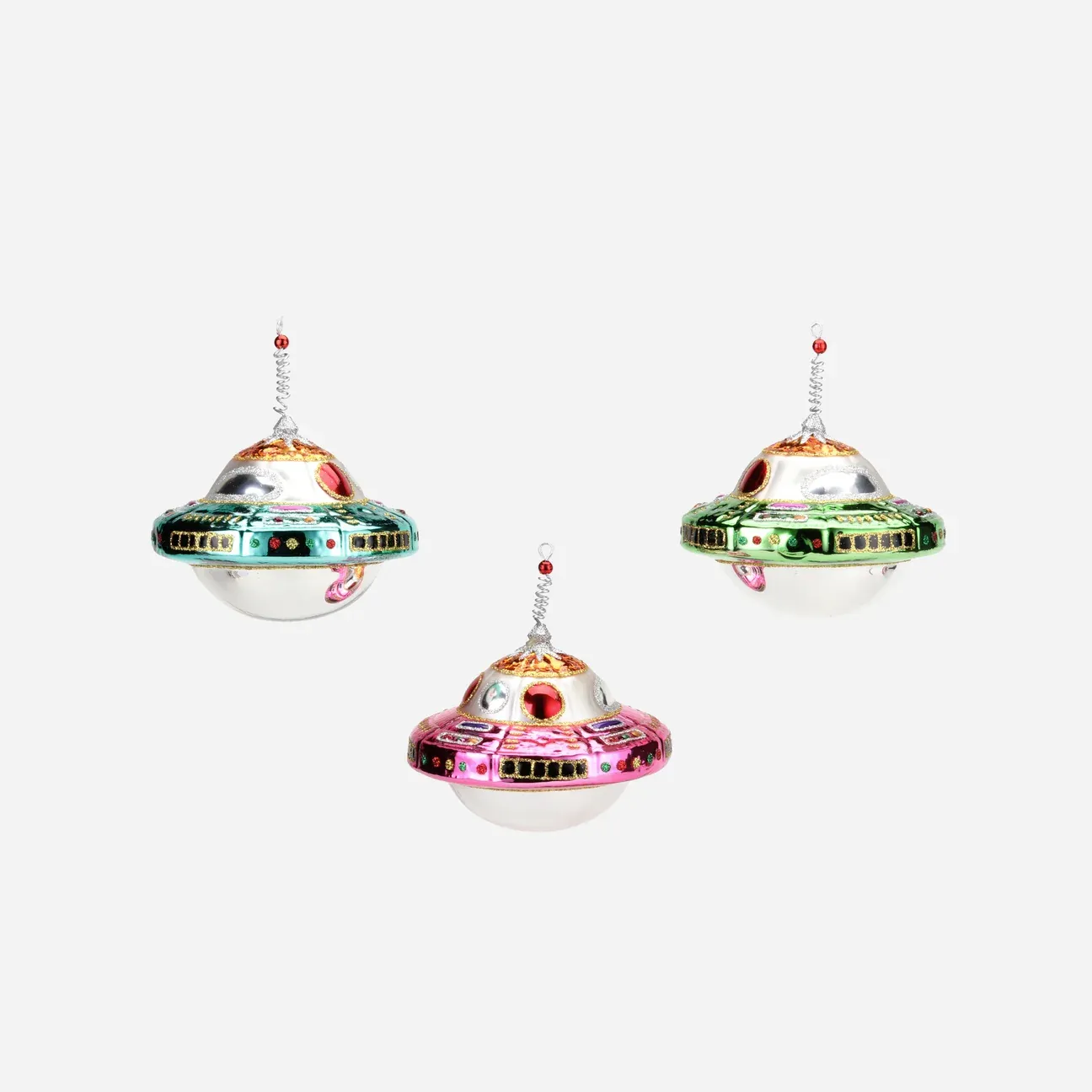 UFO Glass Spaceship Ornament