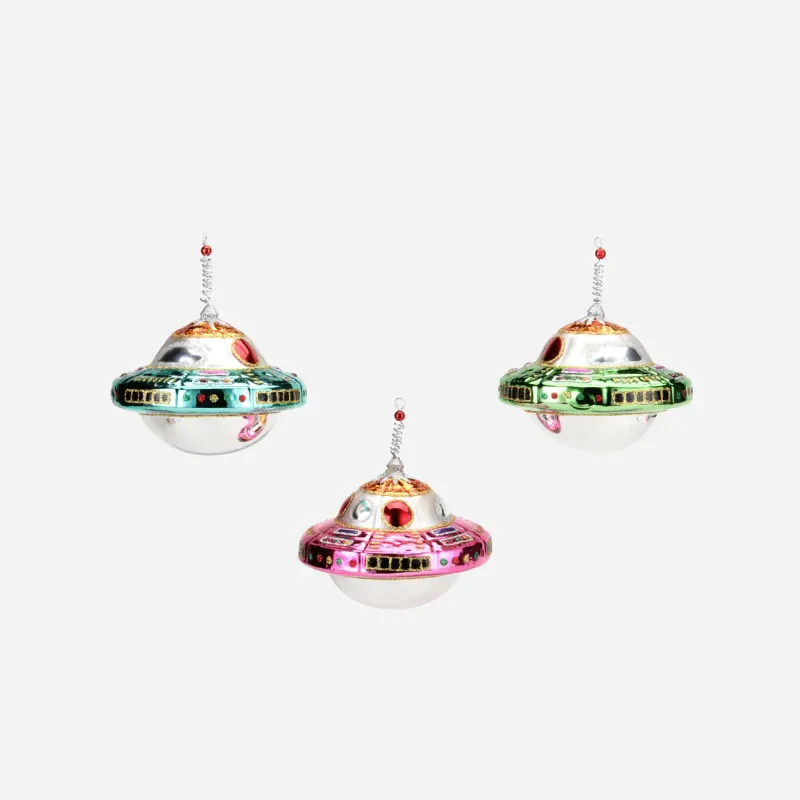UFO Glass Spaceship Ornament