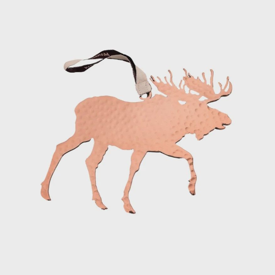 Hammered Copper Moose Orament