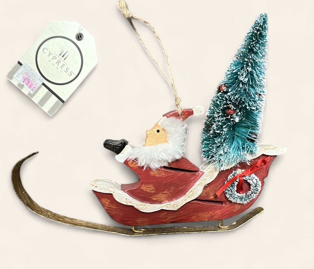 Santa/Sleigh Ornament - Flat
