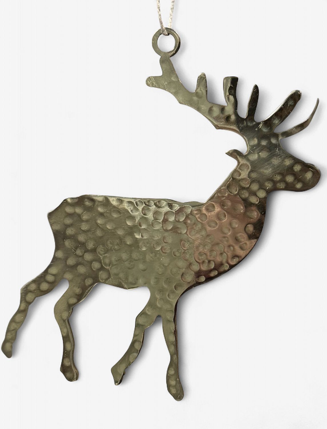 Hammered Brass Elk Ornament