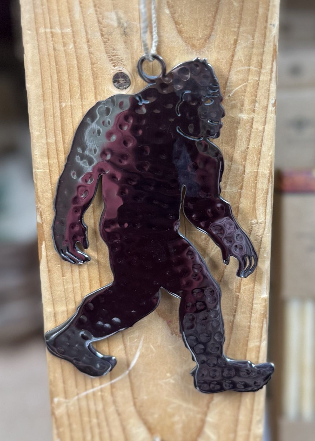 Hammered Silver Yeti Ornament