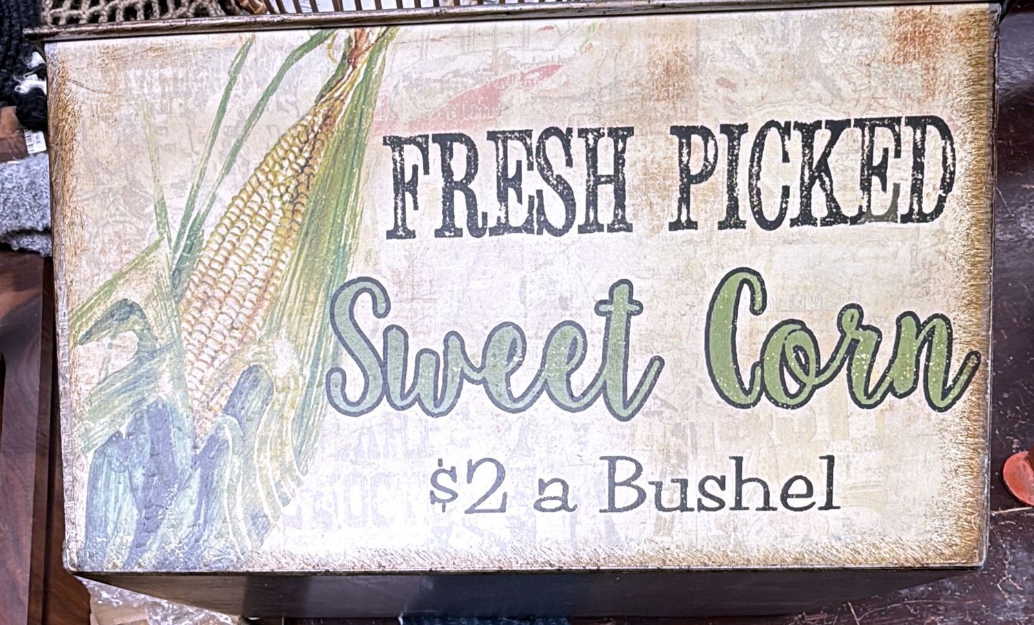 Metal Container - Sweet Corn Advertisement