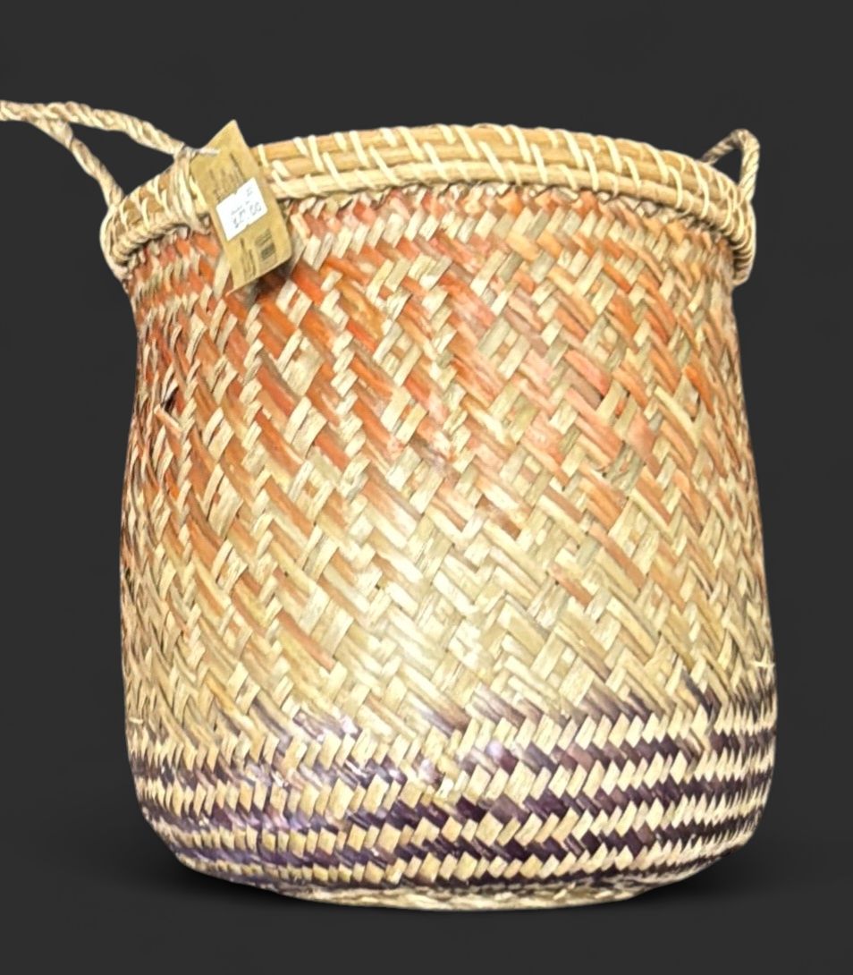 Purplish-Orangish Basket with Handles
