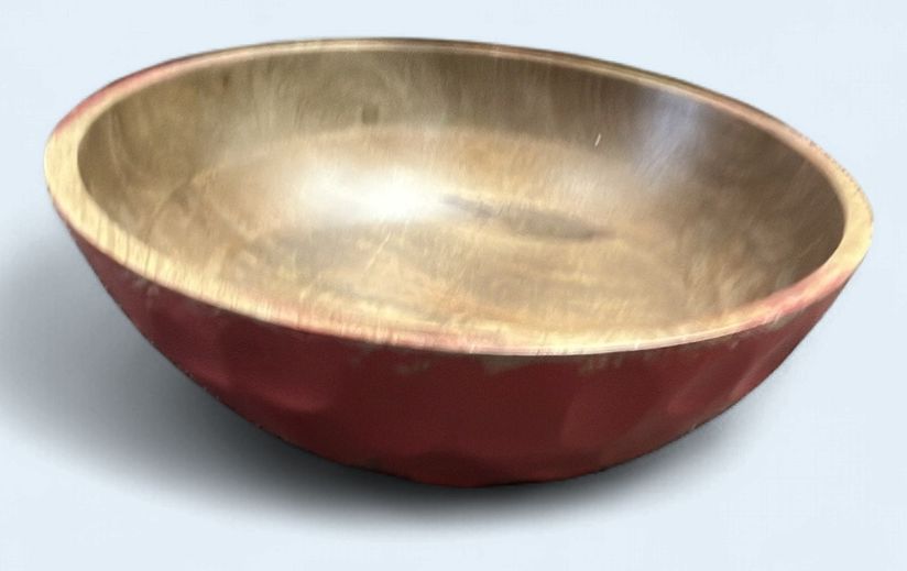 Red Hand Hewn Mango Bowl