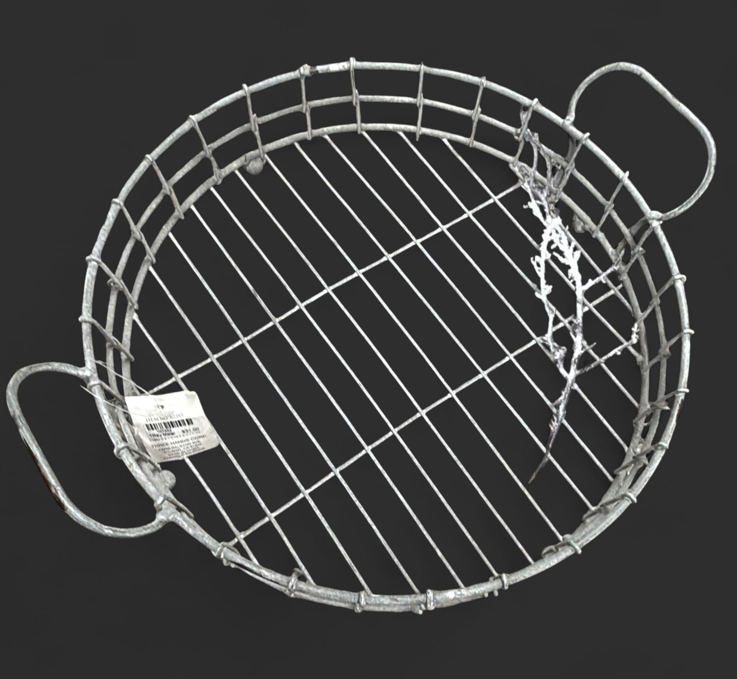 Industrial Round Metal Tray - Medium