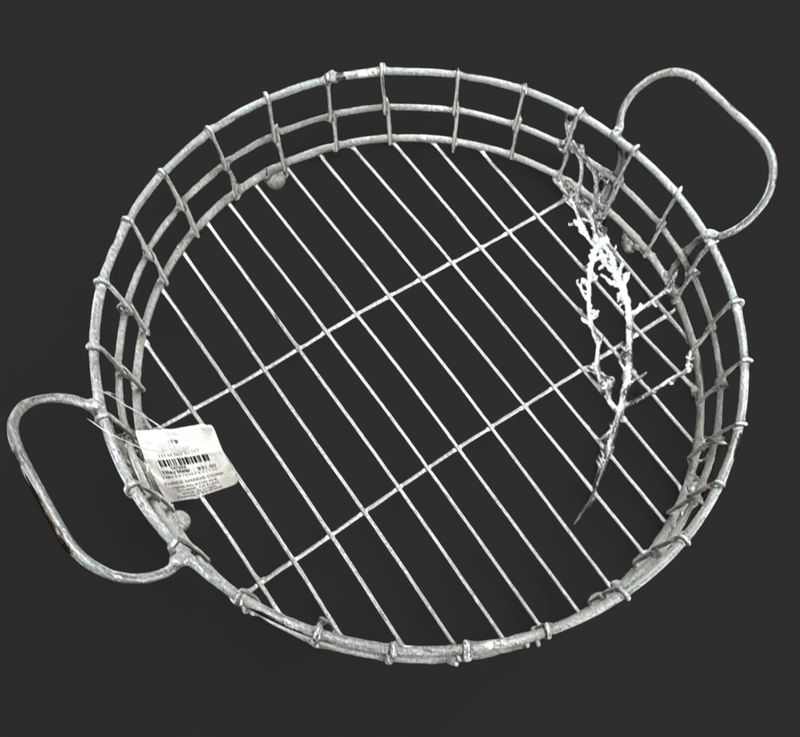 Industrial Round Metal Tray - Medium