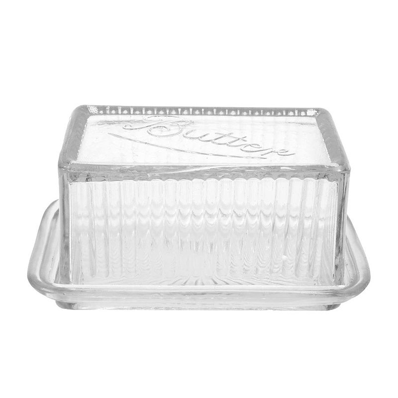 Old-Fashion Pressed Glass Butter Dish