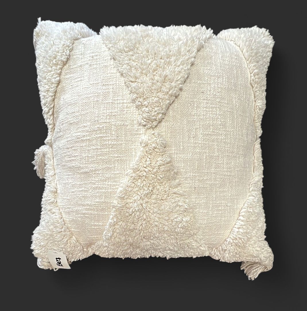 Off-White Shaved Shag Pillow