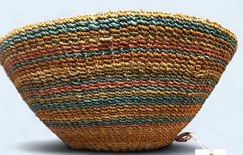Large Multi-Colored Round Basket