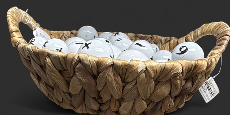 Cane Braided Basket with Handles