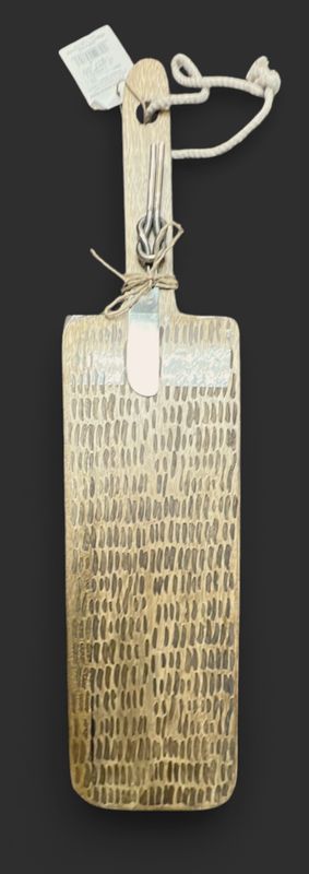 Textured Narrow Cheese Board/ Spreader Set