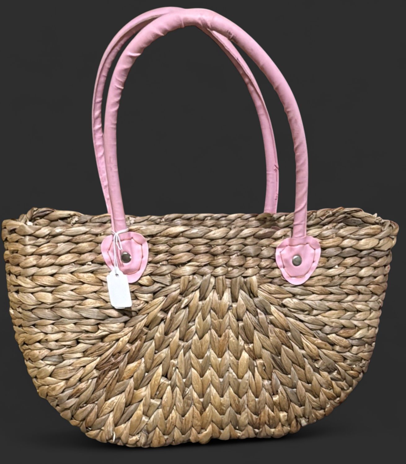 Pink Handle Beach Tote