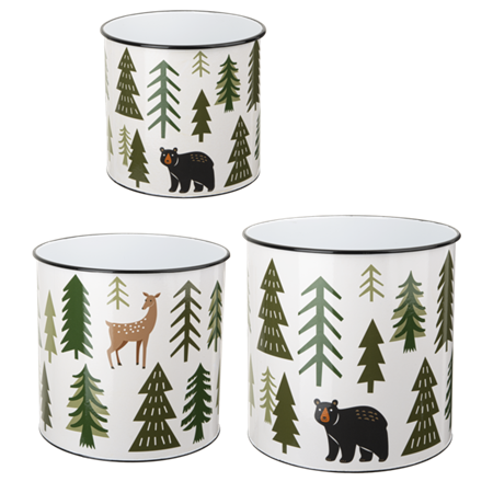 Bear Forest Child's Metal Container