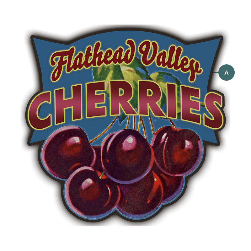 Retro Cherry Orchard Sign,  Flathead Valley