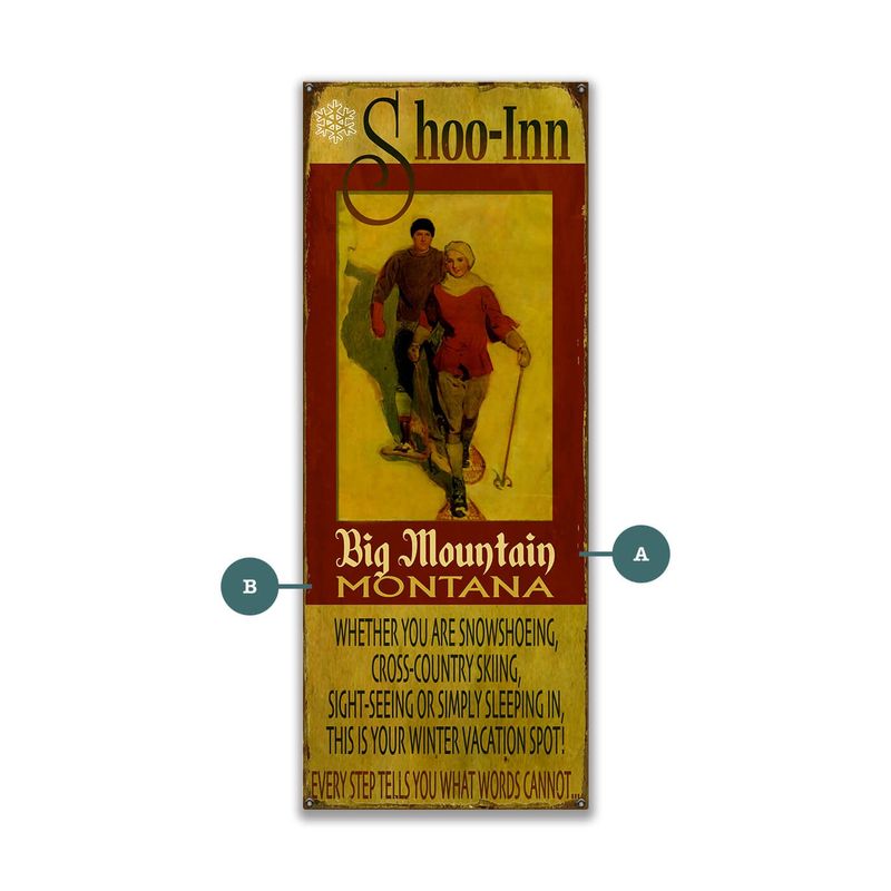 Cross Country Skier Vintage Sign