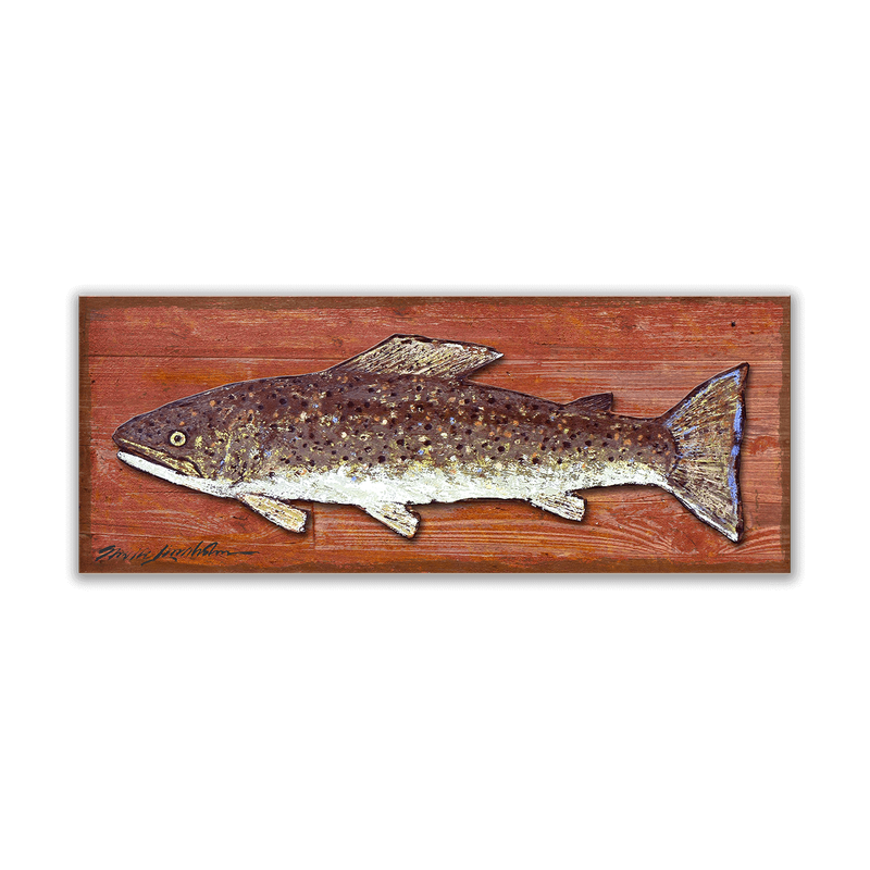Dolly Varden Trout - Wood and Metal Sign by Shelle Lindholm