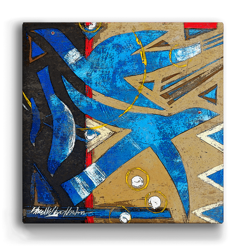 Abstract Bluebirds Art by Shelle Lindholm