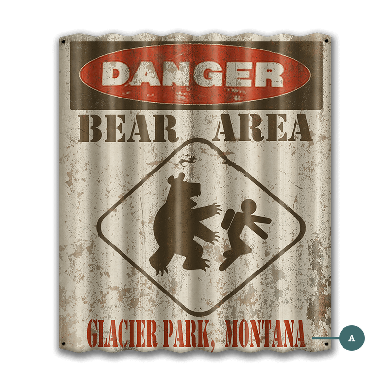 Danger Bear - Corrugated Sign