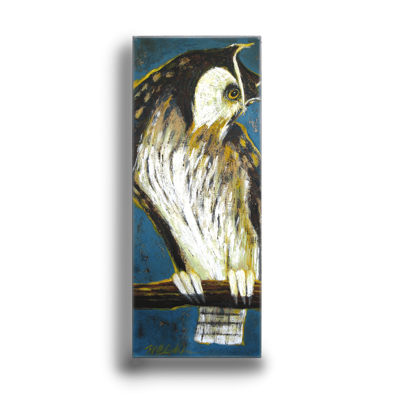 Listening - Great Horned Owl Box Art by Shelle Lindholm