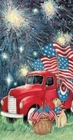 Napkins Guest Old Glory Red Truck