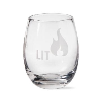 Lit Stemless Wine