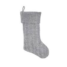 Stocking - Gray Cable Knit
