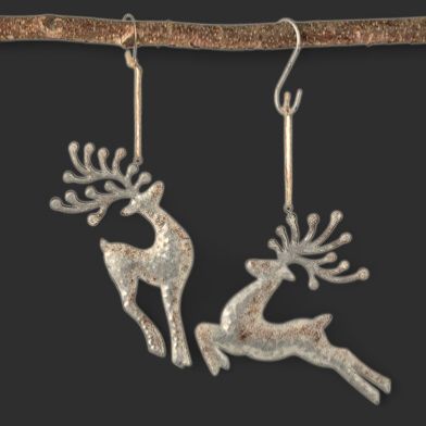 Embossed Leaping Tin Reindeer