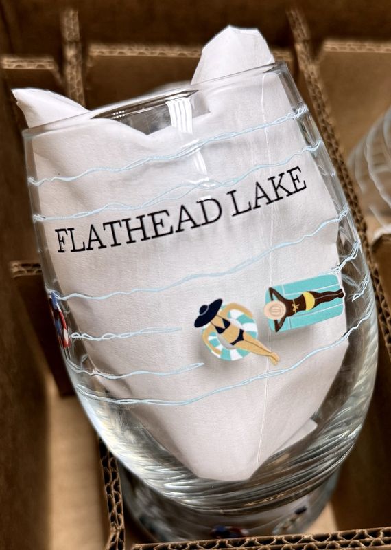 Stemless Wine Glass - Flathead Lake