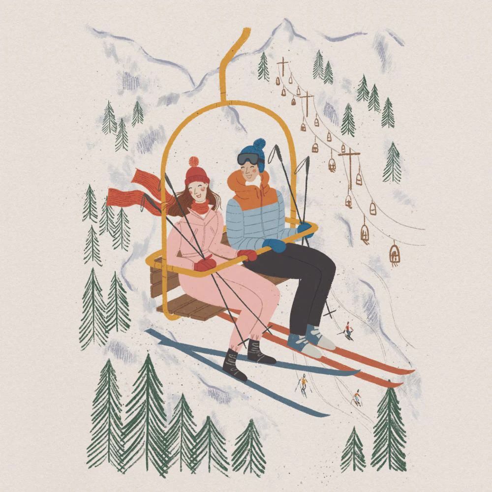 Ski Lift Cocktail Napkins