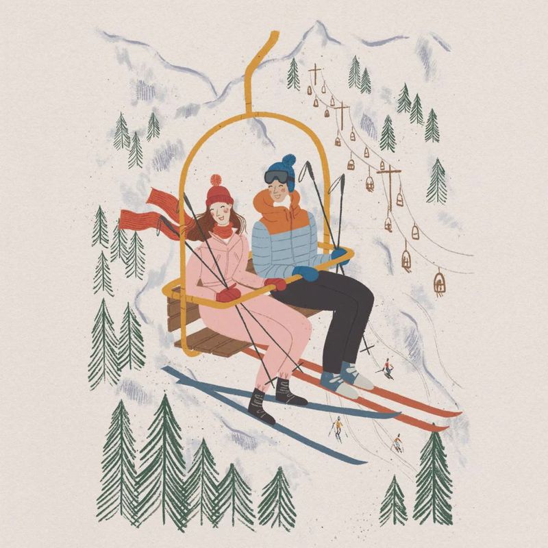 Ski Lift Cocktail Napkins