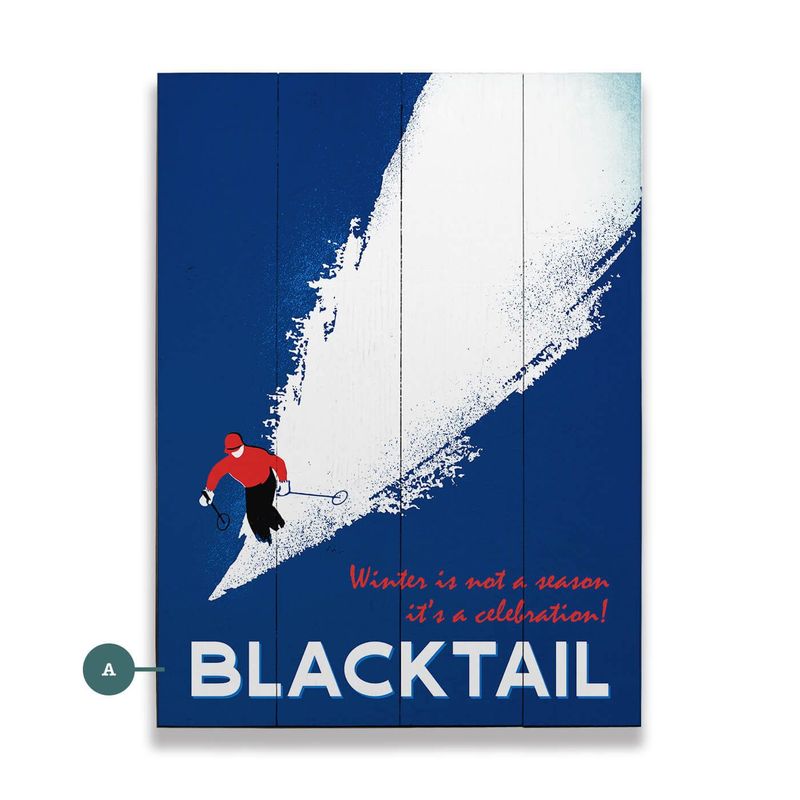 Ski Blacktail, Vintage Sign