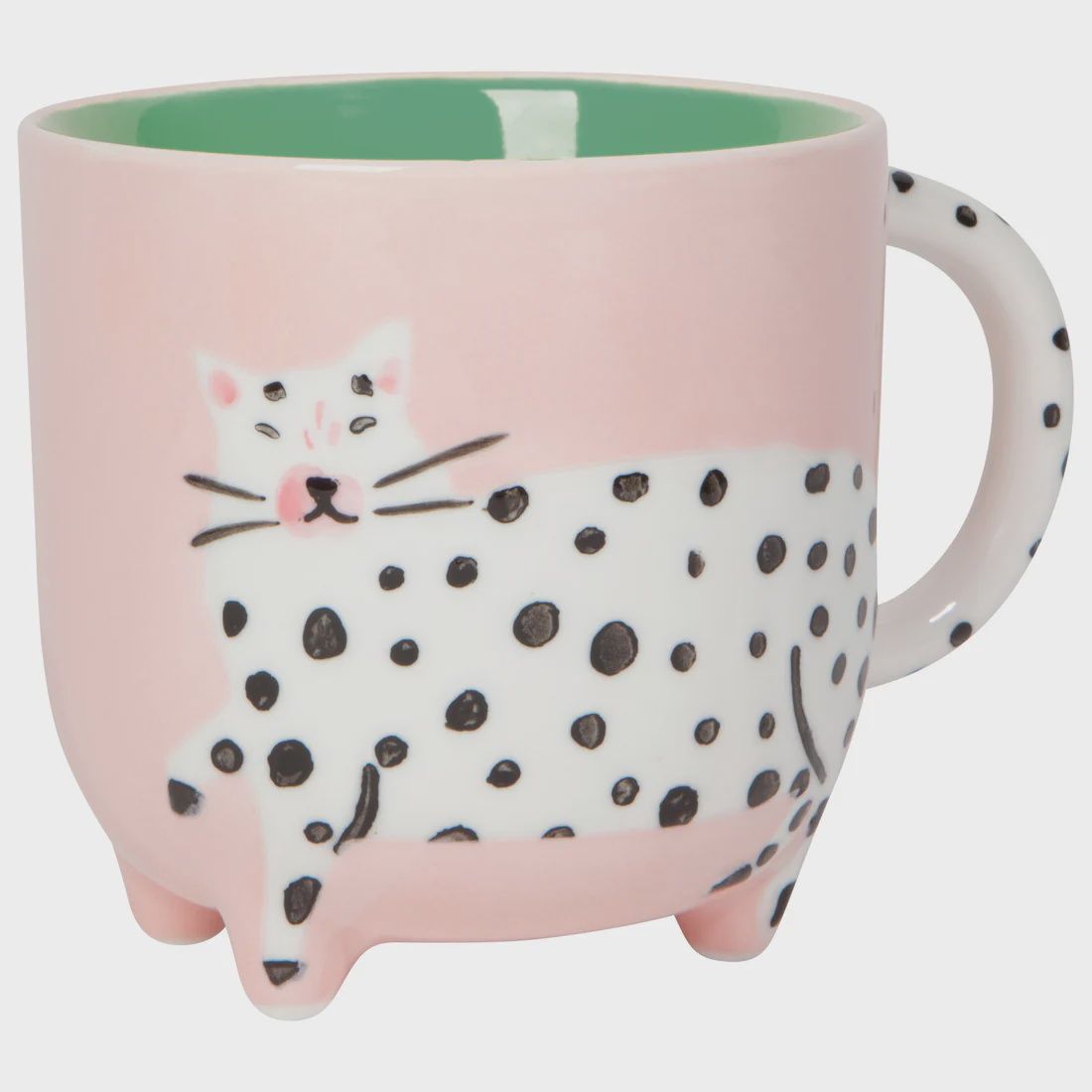 Large Pink Cat Mug with "Legs"