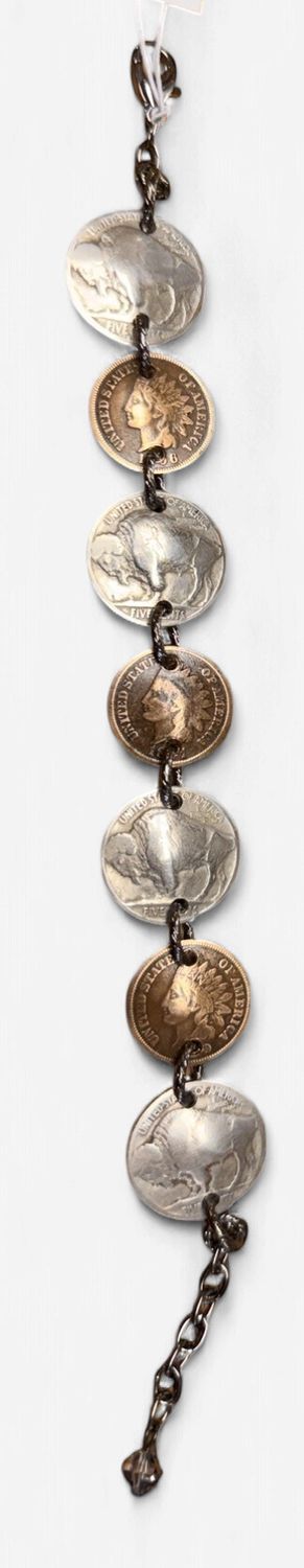 Indian Head Pennies &amp; Buffalo Nickels Bracelet - Montana Made