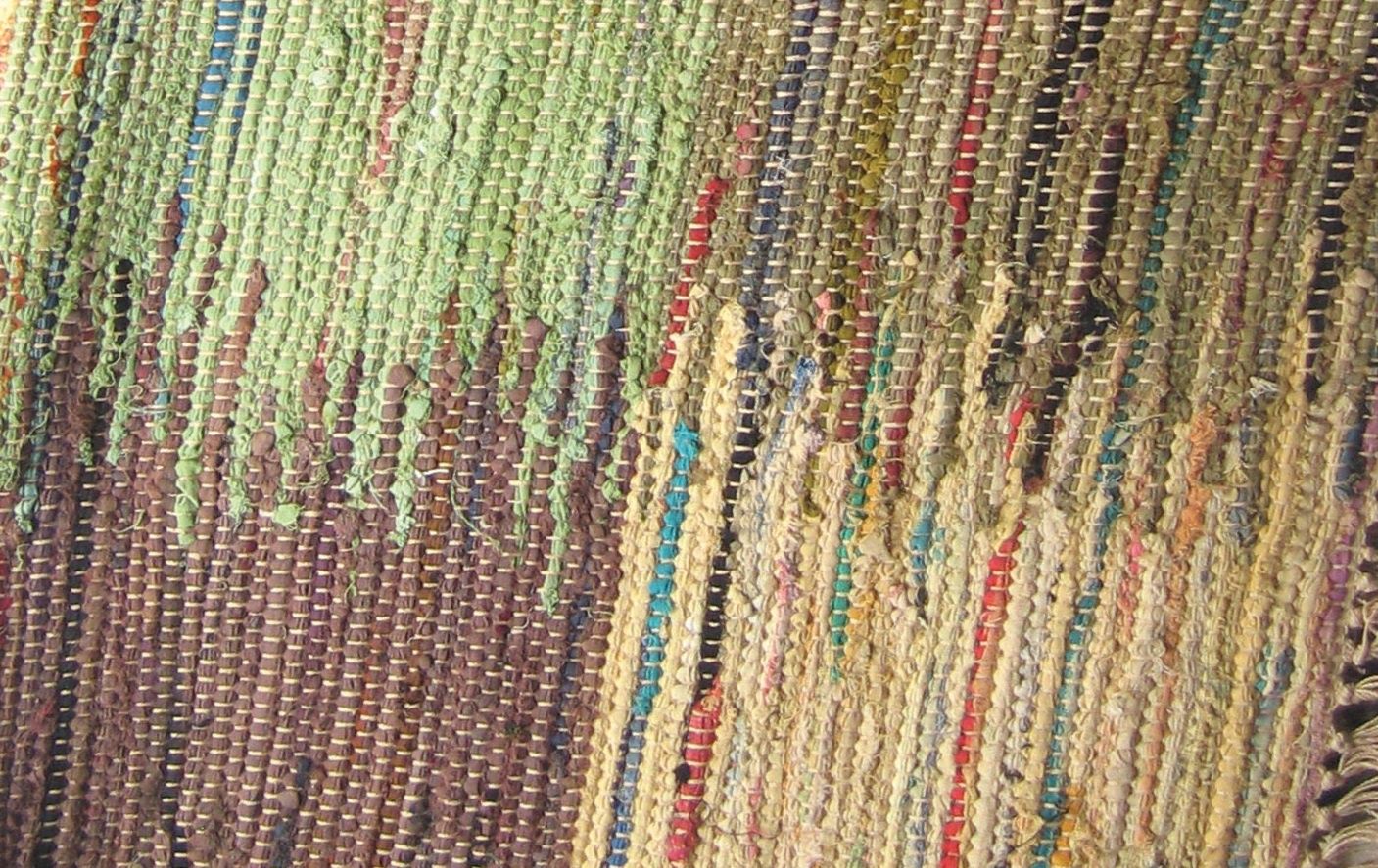 Rag Rug Checkers Nature   2 X 3