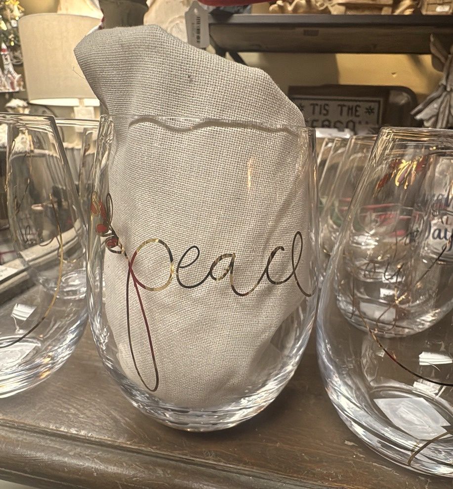 Stemless Wine Glass - Peace