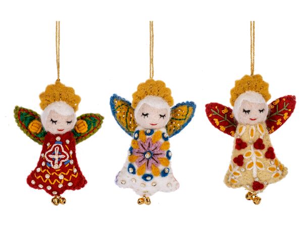 Angel - Wool Felt with Sequins - Ornament