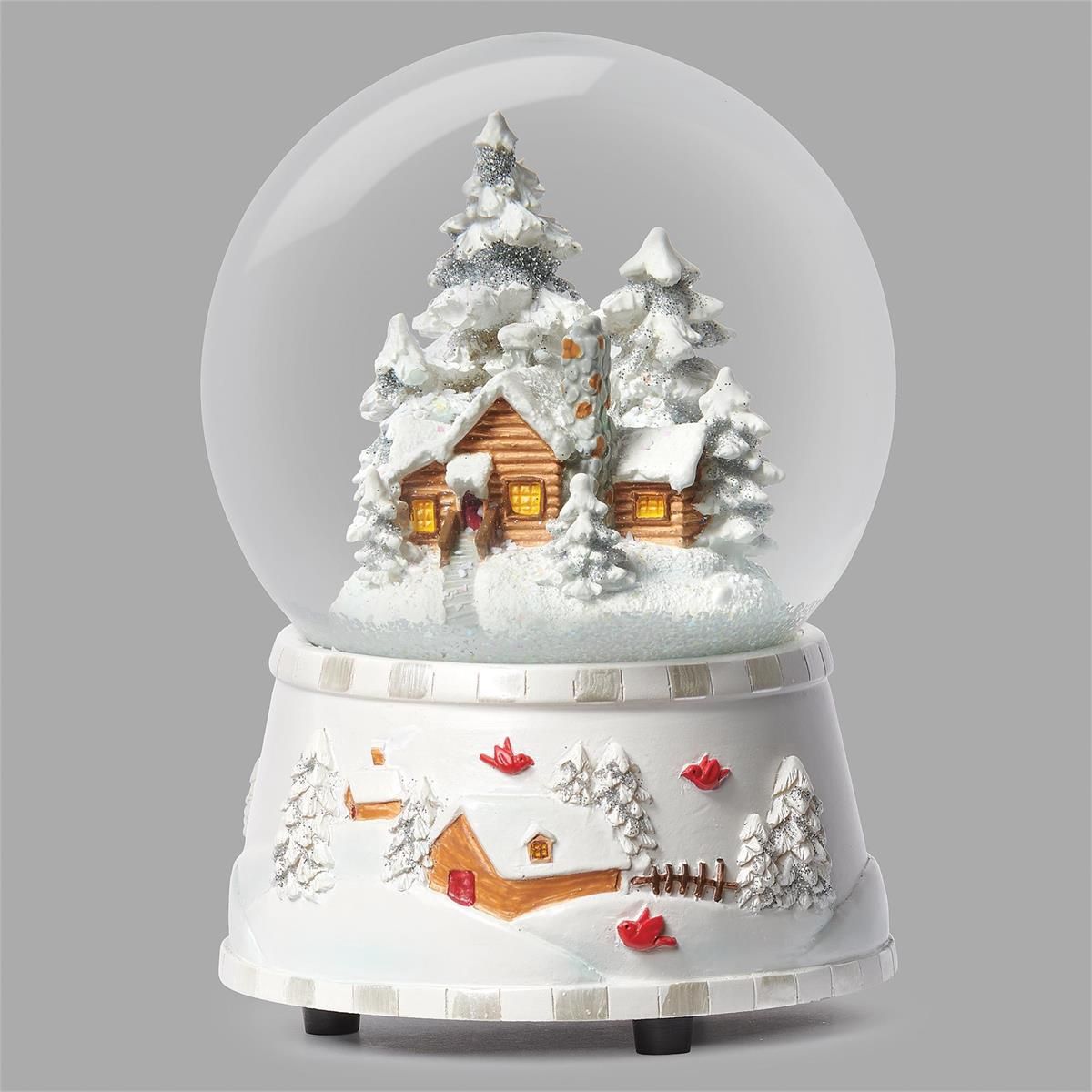 Snow Globe White Cabin