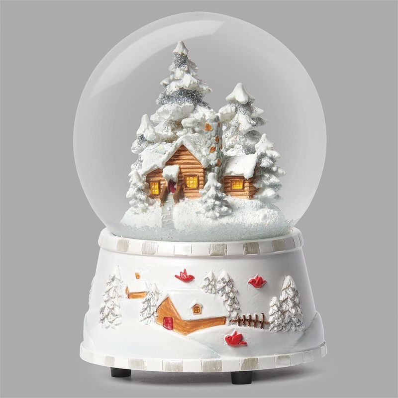 Snow Globe White Cabin