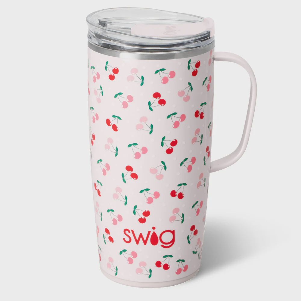 Pink Cherry Travel Mug - 22 Oz