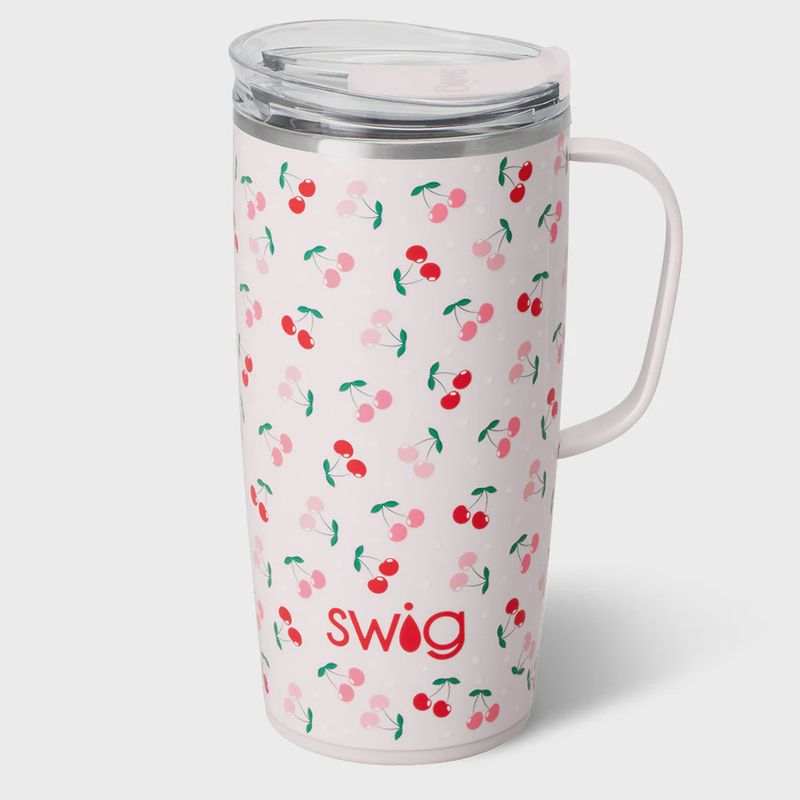 Pink Cherry Travel Mug - 22 Oz